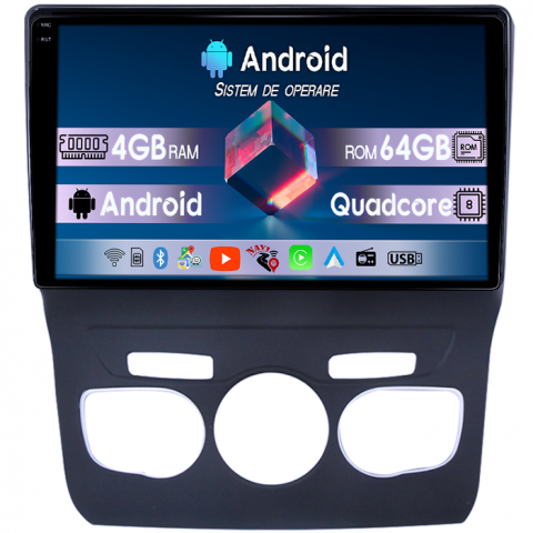 Citroen - Navigatie dedicata Citroen C4L 2013-2016, 4GB RAM 64GB ROM, Quadcore, Android 14, Display QLED 1K 10", DSP, Carplay&Android Auto, Suport camere AHD