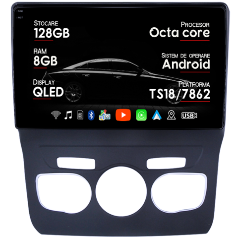 C4L 2013-2016 - Navigatie dedicata Citroen C4L 2013-2016, 8GB RAM 128GB ROM, Octacore, Platforma TS18, Android 13, Display QLED 10”, Suporta camera 360º, DSP, Carplay&Android Auto, SIM 4G, Ventilator Activ