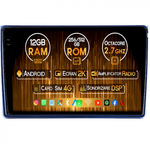 Citroen - Navigatie dedicata Citroen C5 2008-2017, 12GB RAM 256/512GB ROM, Android 13, Rezolutie 2K, Display QLED 10", DSP, Carplay&Android Auto, SIM 4G, Ventilator Activ, Suport Camere 360