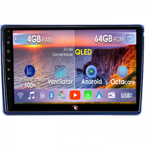 C5 2008-2017 - Navigatie dedicata Citroen C5 2008-2017, 4GB RAM 64GB ROM, Octacore, Android 14, Display QLED 10", DSP, Carplay&Android Auto, SIM 4G, Ventilator Activ