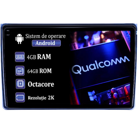 Navigatii Dedicate - Navigatie dedicata Citroen C5 2009, 4GB RAM 64GB ROM, Procesor Qualcomm Octacore, Android 14, Rezolutie 2K, Display QLED 10", DSP, Carplay&Android Auto, SIM 4G