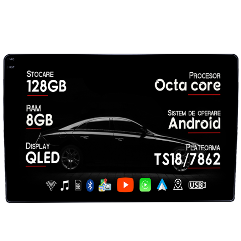 C5 2009 - Navigatie dedicata Citroen C5 2009, 8GB RAM 128GB ROM, Octacore, Platforma TS18, Android 13, Display QLED 10”, Suporta camera 360º, DSP, Carplay&Android Auto, SIM 4G, Ventilator Activ