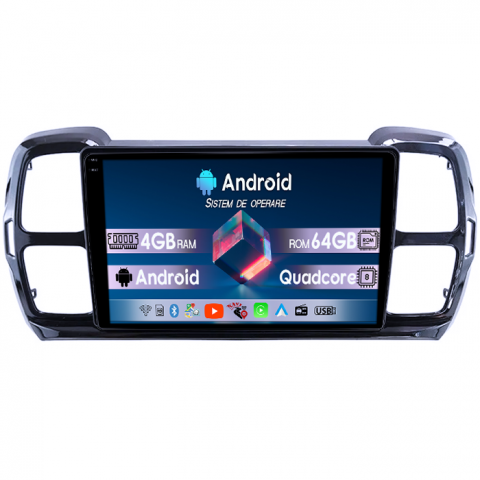 Citroen - Navigatie dedicata Citroen C5 Aircross 2018+, 4GB RAM 64GB ROM, Quadcore, Android 14, Display QLED 1K 9", DSP, Carplay&Android Auto, Suport camere AHD