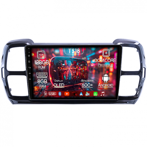 C5 Aircross 2018+ - Navigatie dedicata Citroen C5 Aircross 2018+, 8GB RAM 128GB ROM, Octacore, Platforma TS18, Android 14, Display QLED 9”, Suporta camera 360º, DSP, Carplay&Android Auto, SIM 4G, Ventilator ActiV
