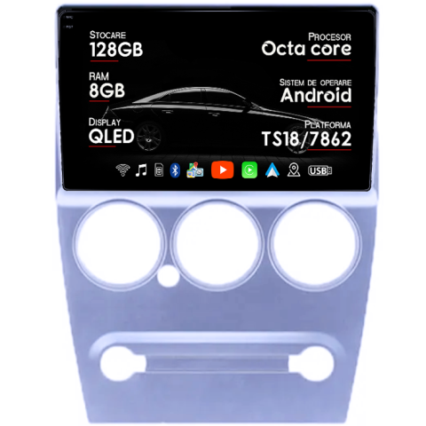 C-Elysee - Navigatie dedicata Citroen Elysee 2008-2013, 8GB RAM 128GB ROM, Octacore, Platforma TS18, Android 13, Display QLED 9”, Suporta camera 360º, DSP, Carplay&Android Auto, SIM 4G, Ventilator Activ