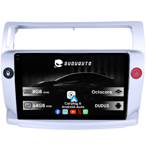 Navigatii Dedicate - Navigatie dedicata Citroen C4 2004-2014 DUDU3, 4GB RAM 64GB ROM, Octacore, Platforma 8581, Android, Display QLED 9", DSP, Carplay&AndroidAuto