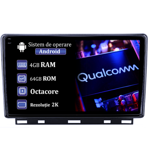 Clio 5 - Navigatie dedicata Clio 5, 4GB RAM 64GB ROM, Procesor Qualcomm Octacore, Android 14, Rezolutie 2K, Display QLED 9", DSP, Carplay&Android Auto, SIM 4G