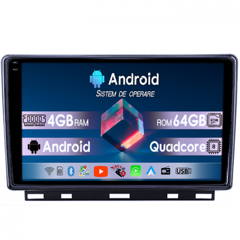 Clio 5 - Navigatie dedicata Clio 5, 4GB RAM 64GB ROM, Quad Core, Display 9" QLED 1K, Carplay&Android Auto, Android 14, , Suport Camere AHD