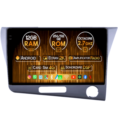 CR-Z - Navigatie dedicata CR-Z, 12GB RAM 256GB ROM, Android 13, Rezolutie 2K, Display QLED 9", DSP, Carplay&Android Auto, SIM 4G, Ventilator Activ, Suport Camere 360