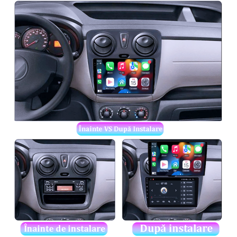 Navigatie dedicata Dacia Dokker 2012, 4GB RAM 64GB ROM, Procesor Qualcomm Octacore, Android 14, Rezolutie 2K, Display QLED 9", DSP, Carplay&Android Auto, SIM 4G [6]