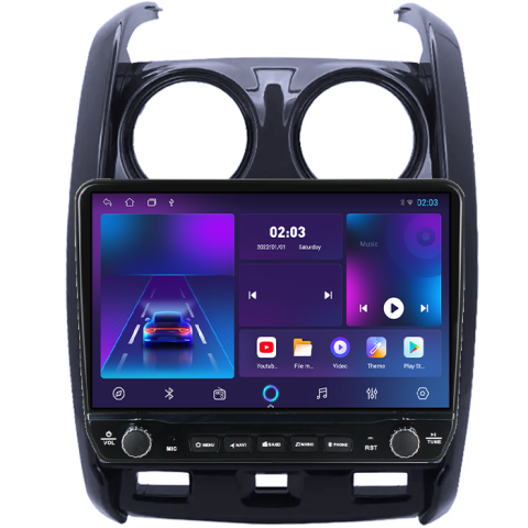 Navigatie dedicata Dacia Duster 2015 Tesla cu butoane rotative model 2024, 4GB RAM 64GB ROM, Procesor Quadcore, Android 14, Display QLED 10", DSP, Carplay&Android Auto [3]