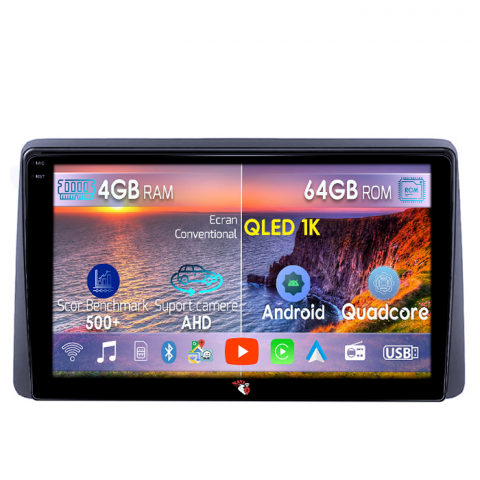 Dacia Duster  2018-2022 - Navigatie dedicata Dacia Duster 2017-2021, 4GB RAM 64GB ROM, Octacore, Android 14, Display QLED 1K 10", Carplay&Android Auto, SIM 4G, Ventilator Activ