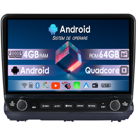 Navigatii Dedicate - Navigatie dedicata Dacia Logan 3 2021-2023 Tesla cu butoane rotative model 2024, 4GB RAM 64GB ROM, Procesor Quadcore, Android 14, Display QLED 10", DSP, Carplay&Android Auto