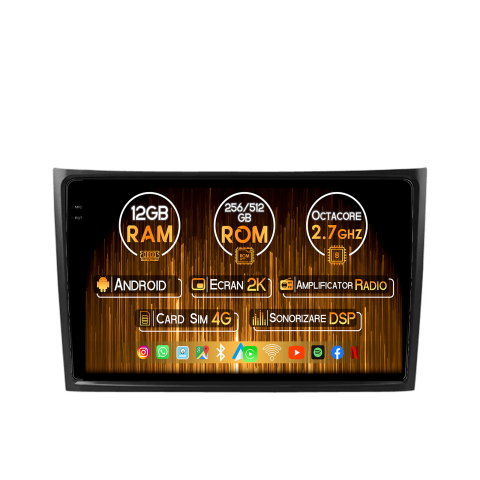 XC90 2002-2014 - Navigatie dedicata Volvo XC90 2002-2014, 12GB RAM 256GB ROM, Android 14, Rezolutie 2K, Display QLED, 10", DSP, Carplay, Android Auto, Internet, Youtube, Waze, Wi Fi, USB