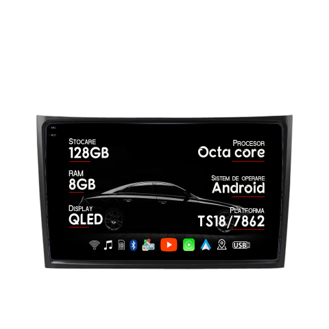 XC90 2002-2014 - Navigatie dedicata Volvo XC90 2002-2014, 8GB RAM 128GB ROM, Octacore, Platforma TS18, Android 14, Display QLED 10", Suporta camera 360", DSP, Carplay&AndroidAuto