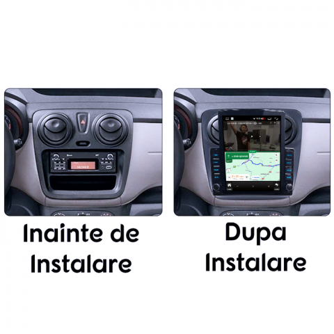 Navigatie dedicata Dacia Logan 2 2012-2019,  Tesla Style, 8GB RAM 128GB ROM, Octacore, Android 14, Display QLED 9.7”, Suporta camera 360º, DSP, Carplay&Android Auto, SIM 4G, Ventilator Activ [4]