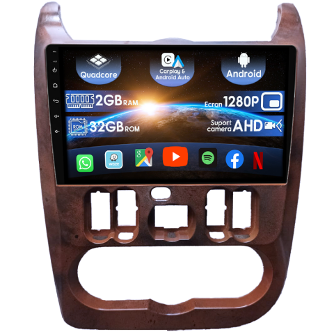 Dacia - (Resigilata) Navigatie dedicata Dacia Logan 2009-2015, 2GB RAM 32GB ROM, Quad Core, Display 9" IPS Full HD, Carplay&Android Auto, Android 14, Suport camere AHD