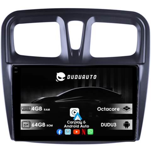 Navigatii Dedicate - Navigatie dedicata Dacia Logan 2012-2020 DUDU3, 4GB RAM 64GB ROM, Octacore, Platforma 8581, Android, Display QLED 9", DSP, Carplay&AndroidAuto P