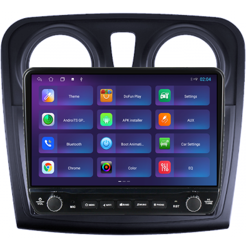 Navigatie dedicata Dacia Sandero (2012-) Tesla cu butoane rotative model 2024, 4GB RAM 64GB ROM, Procesor Quadcore, Android 14, Display QLED 10", DSP, Carplay&Android Auto [2]