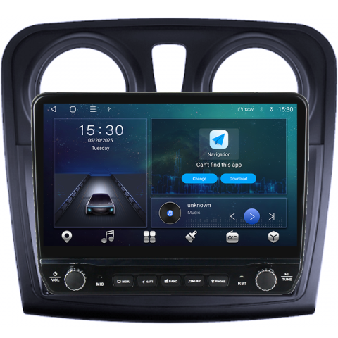 Navigatie dedicata Dacia Sandero (2012-) Tesla cu butoane rotative model 2024, 4GB RAM 64GB ROM, Procesor Quadcore, Android 14, Display QLED 10", DSP, Carplay&Android Auto [4]