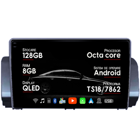 Navigatii Dedicate - Navigatie dedicata Dacia Logan 3, Stepway după 2021, 8GB RAM 128GB ROM, Octacore, Platforma TS18, Android 14, Display QLED 9”, Suporta camera 360º, DSP, Carplay&Android Auto, SIM 4G, Ventilator Activ