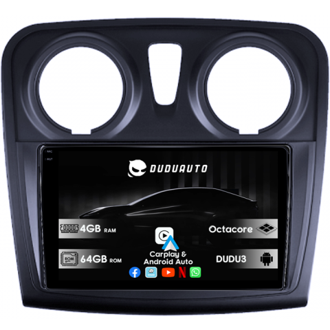 Navigatii Dedicate - Navigatie dedicata Dacia Logan 2012-2020 DUDU3, 4GB RAM 64GB ROM, Octacore, Platforma 8581, Android, Display QLED 9", DSP, Carplay&AndroidAuto