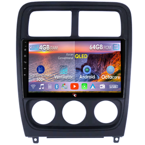 Dodge Caliber 2007-2014 - Navigatie dedicata Dodge Caliber 2009-2014, 4GB RAM 64GB ROM, Octacore, Android 14, Display QLED 9", DSP, Carplay&Android Auto, SIM 4G, Ventilator Activ