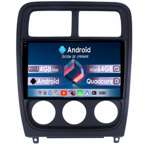 Dodge Caliber 2007-2014 - Navigatie dedicata Dodge Caliber 2009-2014, 4GB RAM 64GB ROM, Quadcore, Android 14, Display QLED  9", DSP, Carplay&Android Auto, Suport camere AHD