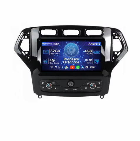 Mondeo 2007-2011 - Navigatie dedicata Ford Mondeo 2007-2010 Butoane Sus, 4GB RAM 32GB ROM, Octacore, Android, Display QLED  9", DSP, Carplay&Android Auto, SIM 4G, Bluetooth, Ventilator Activ