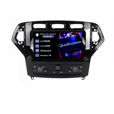 Mondeo 2007-2011 - Navigatie dedicata Ford Mondeo 2007-2010 Butoane Sus, 4GB RAM 64GB ROM, Procesor Qualcomm Octacore, Android 15, Rezolutie 2K, Display QLED 9", DSP, Carplay&Android Auto, SIM