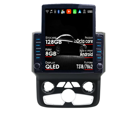Navigatii Dedicate - Navigatie dedicata Dodge Ram 2013-2019 Clima Tesla Style, ANDROID 13, 9.7 inch , 8+128GB, Internet, Aplicatii, Waze, GPS