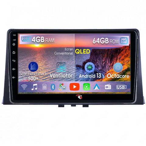 Partner 2018+ - Navigatie dedicata Partner 2018+, 4GB RAM 64GB ROM, Octacore, Android 13, Display QLED 9", DSP, Carplay, Android Auto, SIM 4G