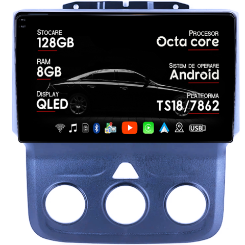 Navigatii Dedicate - Navigatie dedicata Dodge RAM 2018, 8GB RAM 128GB ROM, Octacore, Platforma TS18, Android 13, Display QLED 9”, Suporta camera 360º, DSP, Carplay&Android Auto, SIM 4G, Ventilator Activ