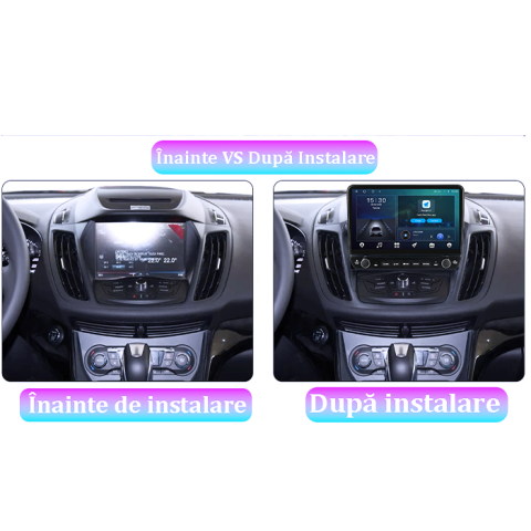 Navigatie dedicata Ford Kuga 2 Escape 3 2012-2019 Tesla cu butoane rotative model 2024, 4GB RAM 64GB ROM, Procesor Quadcore, Android 14, Display QLED 10", DSP, Carplay&Android Auto [3]