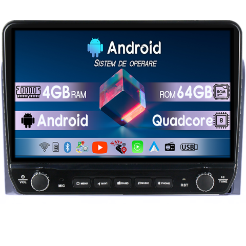 Epica 2006-2011 - Navigatie dedicata Epica 2006-2011 Tesla cu butoane rotative model 2024, 4GB RAM 64GB ROM, Procesor Quadcore, Android 14, Display QLED 10", DSP, Carplay&Android Auto