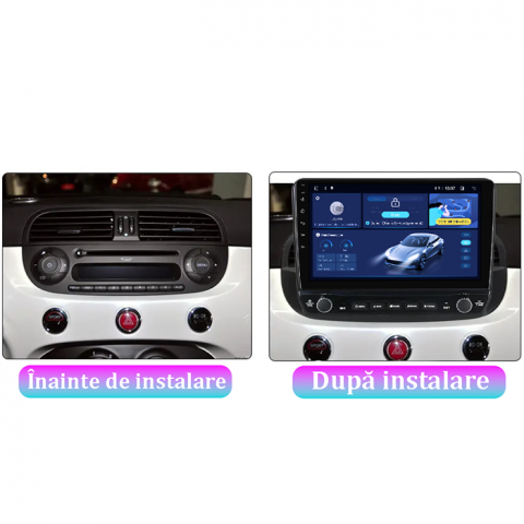 Navigatie dedicata Fiat 500, 4GB RAM 64GB ROM, Quadcore, Android 14, Display QLED 1K 9", DSP, Carplay&Android Auto, Suport camere AHD [3]