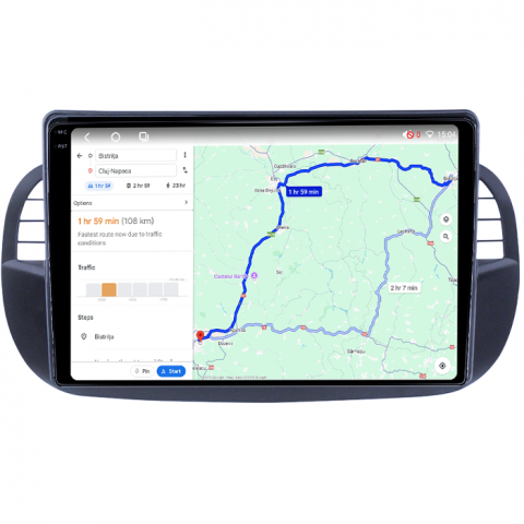 Navigatie dedicata Fiat 500, 4GB RAM 64GB ROM, Octacore, Android 14, Display QLED 1K 9", Carplay&Android Auto, SIM 4G, Ventilator Activ [3]