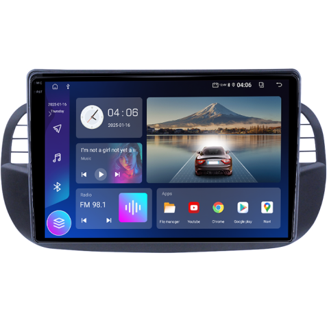 Navigatie dedicata Fiat 500, 4GB RAM 64GB ROM, Procesor Qualcomm Octacore, Android 14, Rezolutie 2K, Display QLED 9", DSP, Carplay&Android Auto, SIM 4G [3]