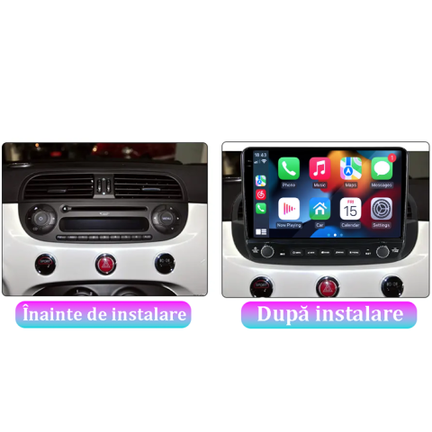 Navigatie dedicata Fiat 500, 4GB RAM 64GB ROM, Procesor Qualcomm Octacore, Android 14, Rezolutie 2K, Display QLED 9", DSP, Carplay&Android Auto, SIM 4G [6]