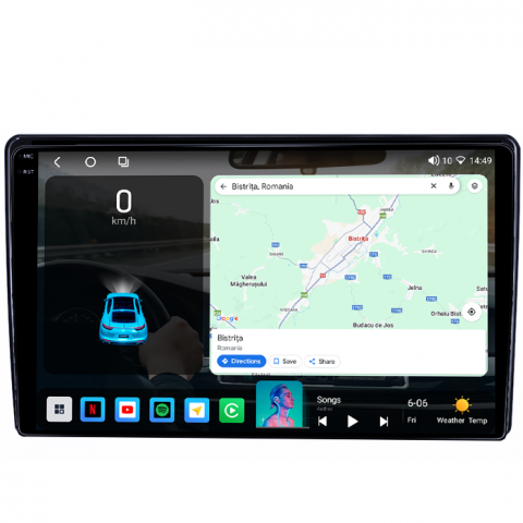 Navigatie dedicata Fiat 500L 2012-2017, 4GB RAM 64GB ROM, Octacore, Android 14, Display QLED 1K 9", Carplay&Android Auto, SIM 4G, Ventilator Activ [1]