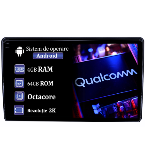 Navigatii Dedicate - Navigatie dedicata Fiat 500L 2012-2017, 4GB RAM 64GB ROM, Procesor Qualcomm Octacore, Android 14, Rezolutie 2K, Display QLED 9", DSP, Carplay&Android Auto, SIM 4G4GB RAM 64GB ROM, Procesor Qualcomm Oc