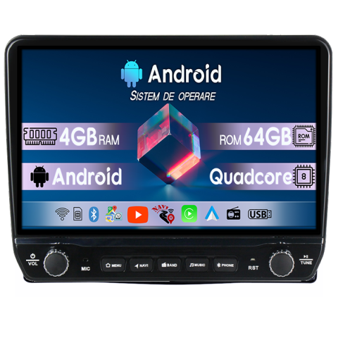 Fiat - Navigatie dedicata Fiat 500L 2012-2017 Tesla cu butoane rotative model 2024, 4GB RAM 64GB ROM, Procesor Quadcore, Android 14, Display QLED 10", DSP, Carplay&Android Auto