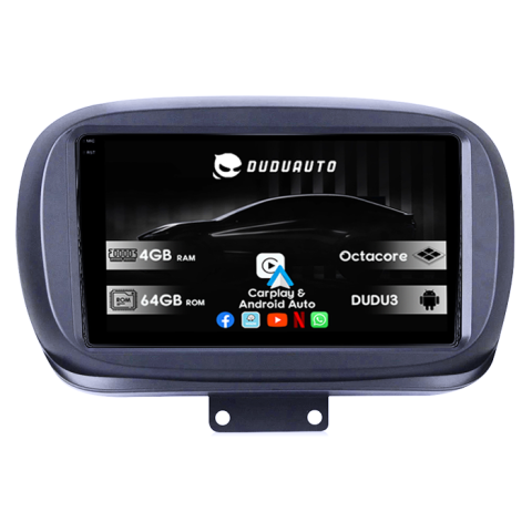 Navigatii Dedicate - Navigatie dedicata Fiat 500X 2014-2019 DUDU3, 4GB RAM 64GB ROM, Octacore, Platforma 8581, Android, Display QLED 9", DSP, Carplay&AndroidAuto