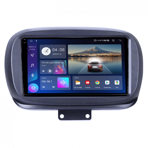 Navigatie dedicata Fiat 500X 2014-2020, 4GB RAM 64GB ROM, Quadcore, Android 14, Display QLED 1K 9", DSP, Carplay&Android Auto, Suport camere AHD [1]