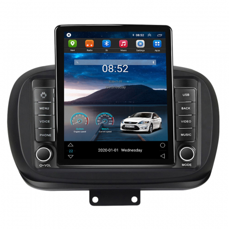 500X 2014-2020 - Navigatie dedicata Fiat 500X 2014 - 2020 Tesla Style, 8+128 GB RAM, ANDROID 13, Carplay&Android Auto, 10 inch, Internet, Aplicatii, Waze, Gps