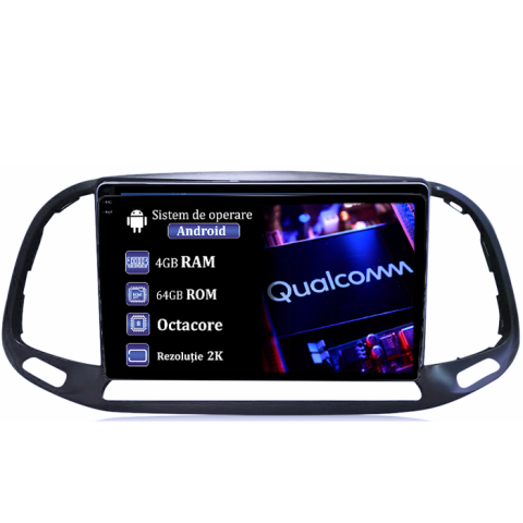 Doblo 2015-2019 - Navigatie dedicata Fiat Doblo 2015-2019, 4GB RAM 64GB ROM, Procesor Qualcomm Octacore, Android 14, Rezolutie 2K, Display QLED 9", DSP, Carplay&Android Auto, SIM 4G