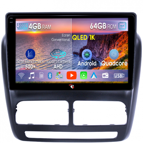Fiat Doblo - Navigatie dedicata Fiat Doblo 2015, 4GB RAM 64GB ROM, Octacore, Android 14, Display QLED 1K 10", Carplay&Android Auto, SIM 4G, Ventilator Activ