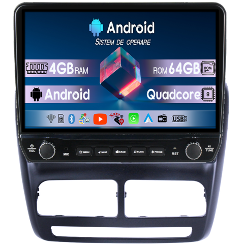 Fiat - Navigatie dedicata Fiat Doblo 2015 Tesla cu butoane rotative model 2024, 4GB RAM 64GB ROM, Procesor Quadcore, Android 14, Display QLED 10", DSP, Carplay&Android Auto