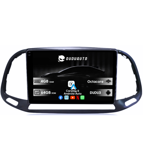 Fiat - Navigatie dedicata Fiat Doblo 2015-2019 DUDU3, 4GB RAM 64GB ROM, Octacore, Platforma 8581, Android, Display QLED 9", DSP, Carplay&AndroidAuto
