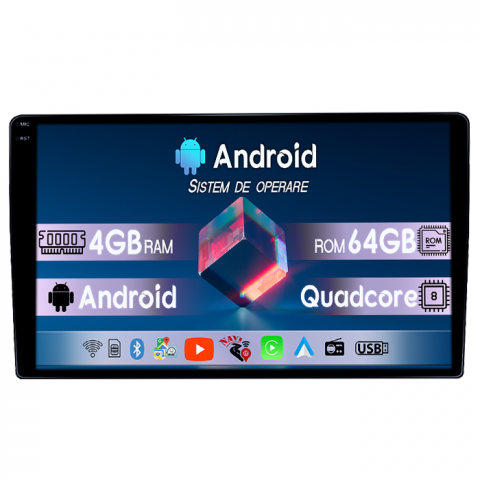 Citroen - Navigatie dedicata Fiat Ducato 2006-2016 Low, 4GB RAM 64GB ROM, Quadcore, Android 14, Display QLED 1K 9", DSP, Carplay&Android Auto, Suport camere AHD